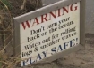 Sign warning of beach danger