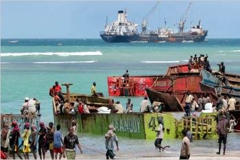 Pirates on the beach in Somalia